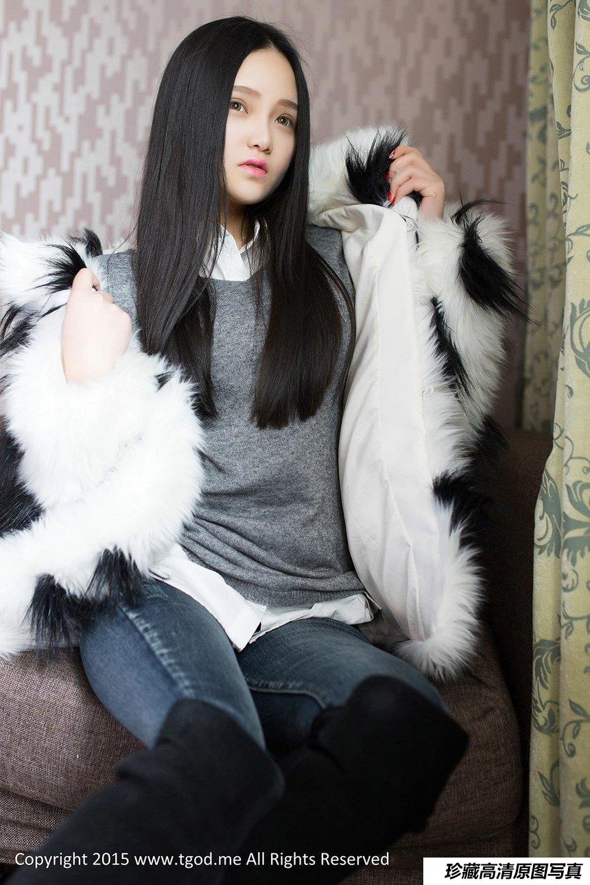 [TGOD推女神]2015.03.05 皮草VS白衬衣 可爱女神佩佩Cassie [57+1P／280M]