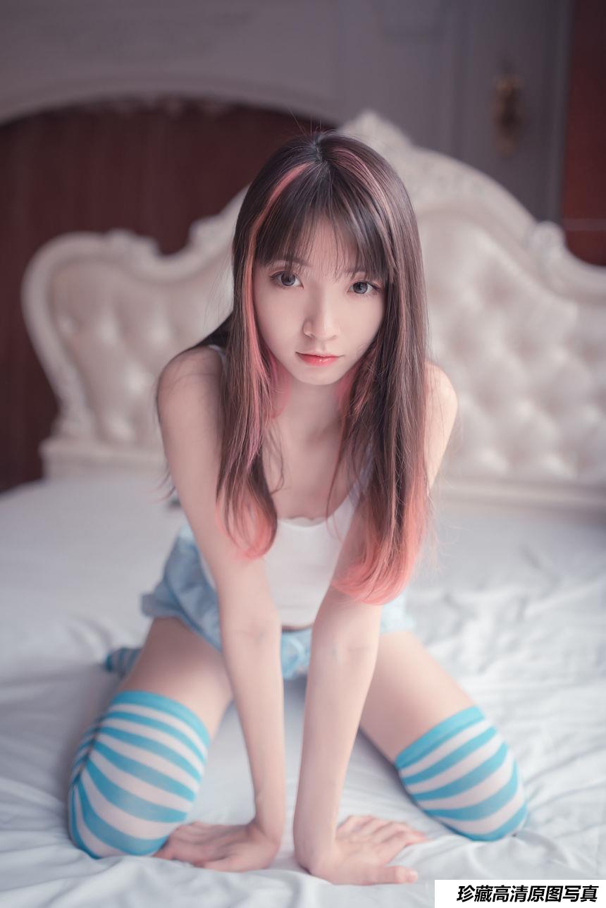 风之领域写真  NO.014 蓝白条纹丝袜小可爱 [50P]