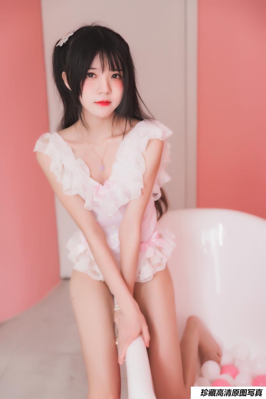 [Cosplay]桜桃喵 - 冬眠系列-粉色浴缸 [57P]