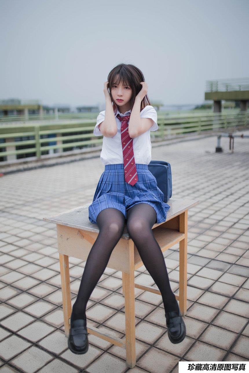 [Cosplay]疯猫ss – 天台JK