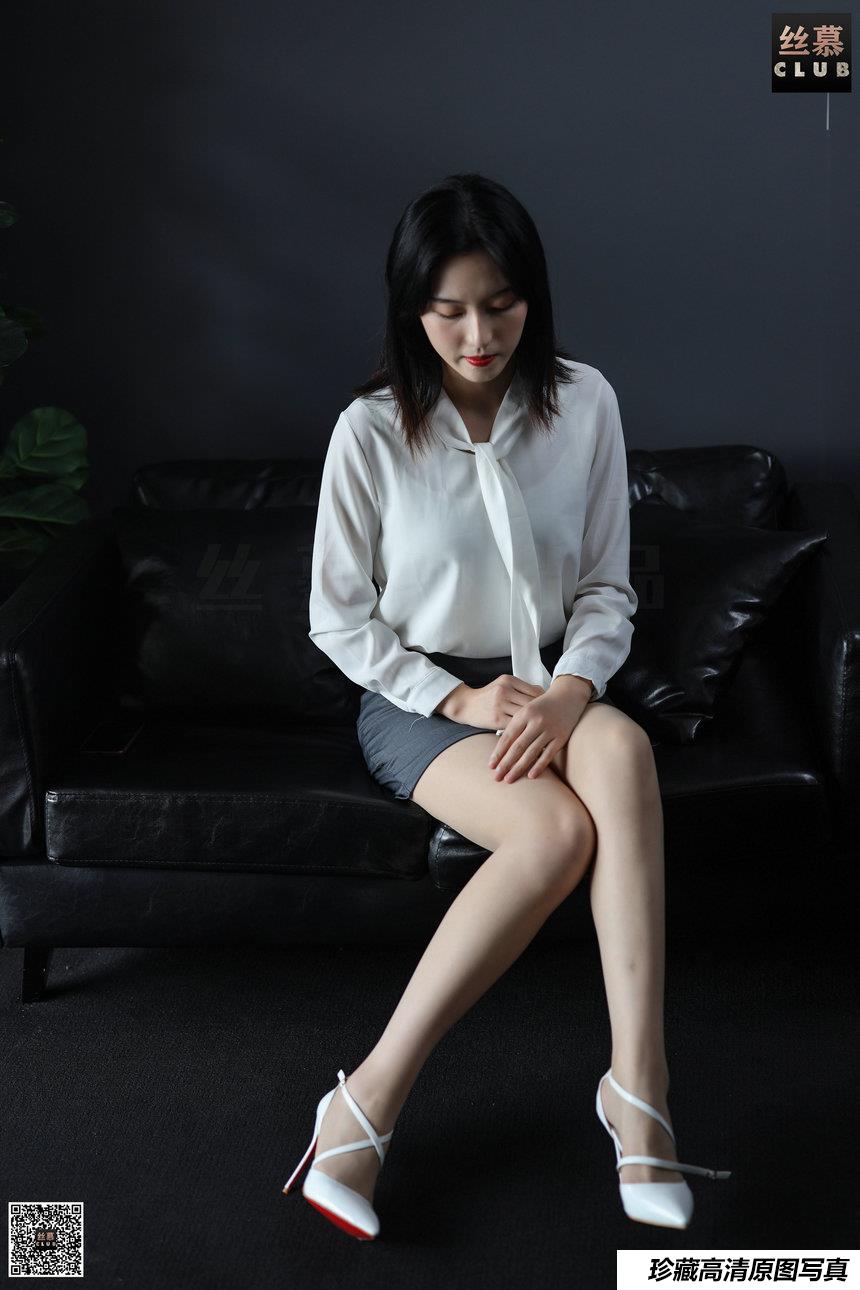 丝慕写真 SM112 新模 - 白色高跟鞋