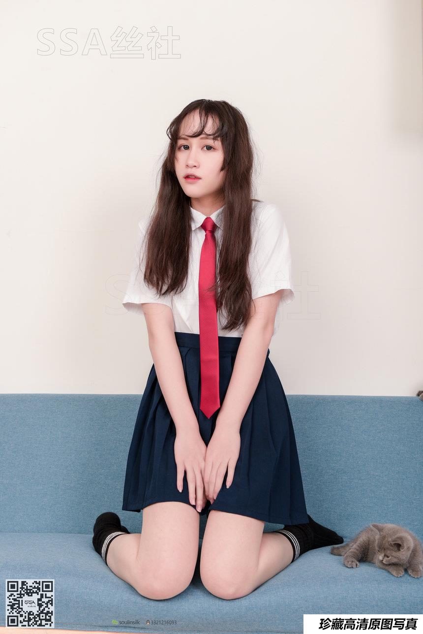 [SSA丝社]超清写真 No.141 丹丹JK制服黑色半膝袜肉丝 [133P-2.09GB]