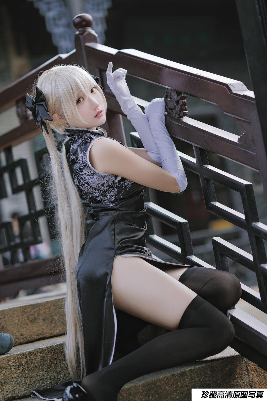 瓜希酱 NO.017 穹妹 黑旗袍 [14P-78MB]