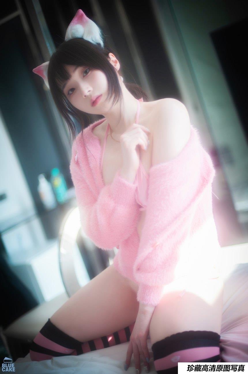 BLUECAKE  Bambi – Naughty Cats Pink + Mint RED [145P-684MB]