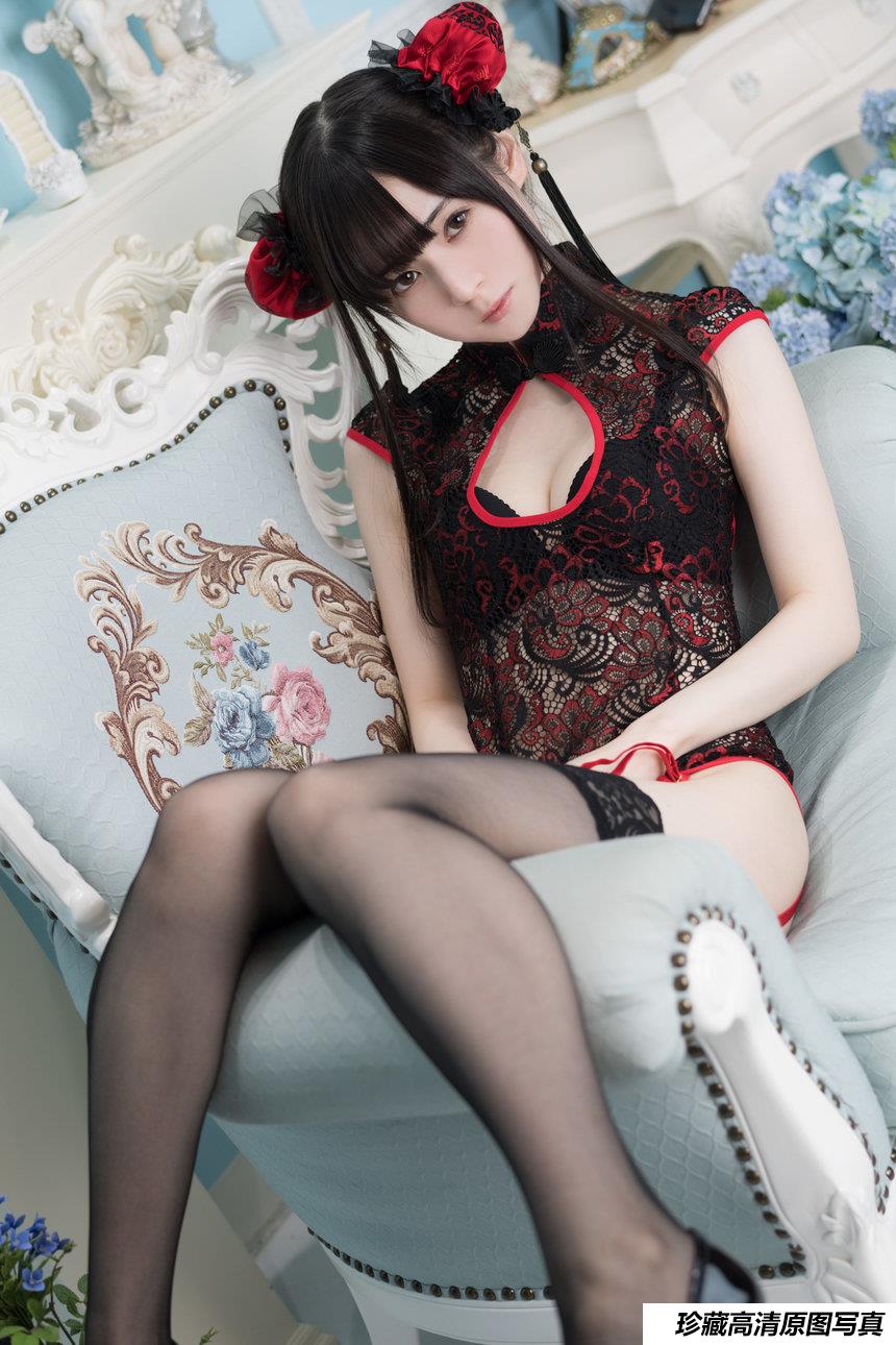 近卫丸子头 NO.002 - 旗袍黑 [87P66M]