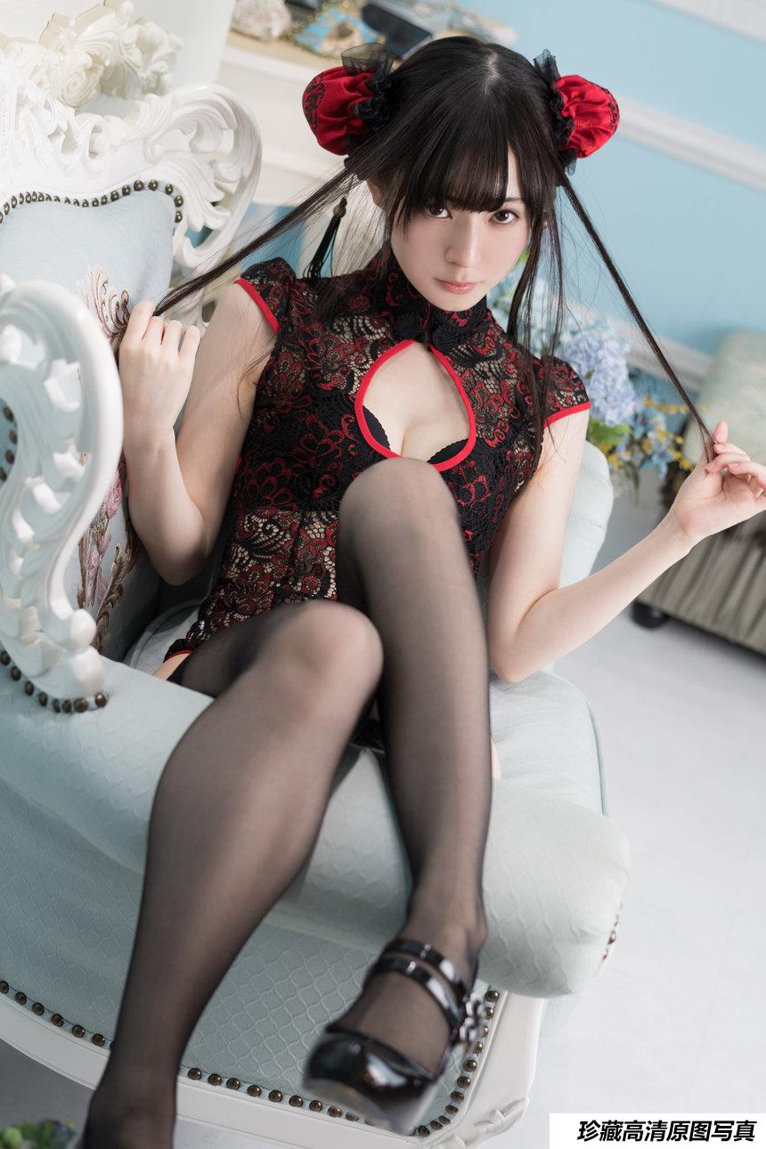 近卫丸子头 NO.002 - 旗袍黑 [87P66M]