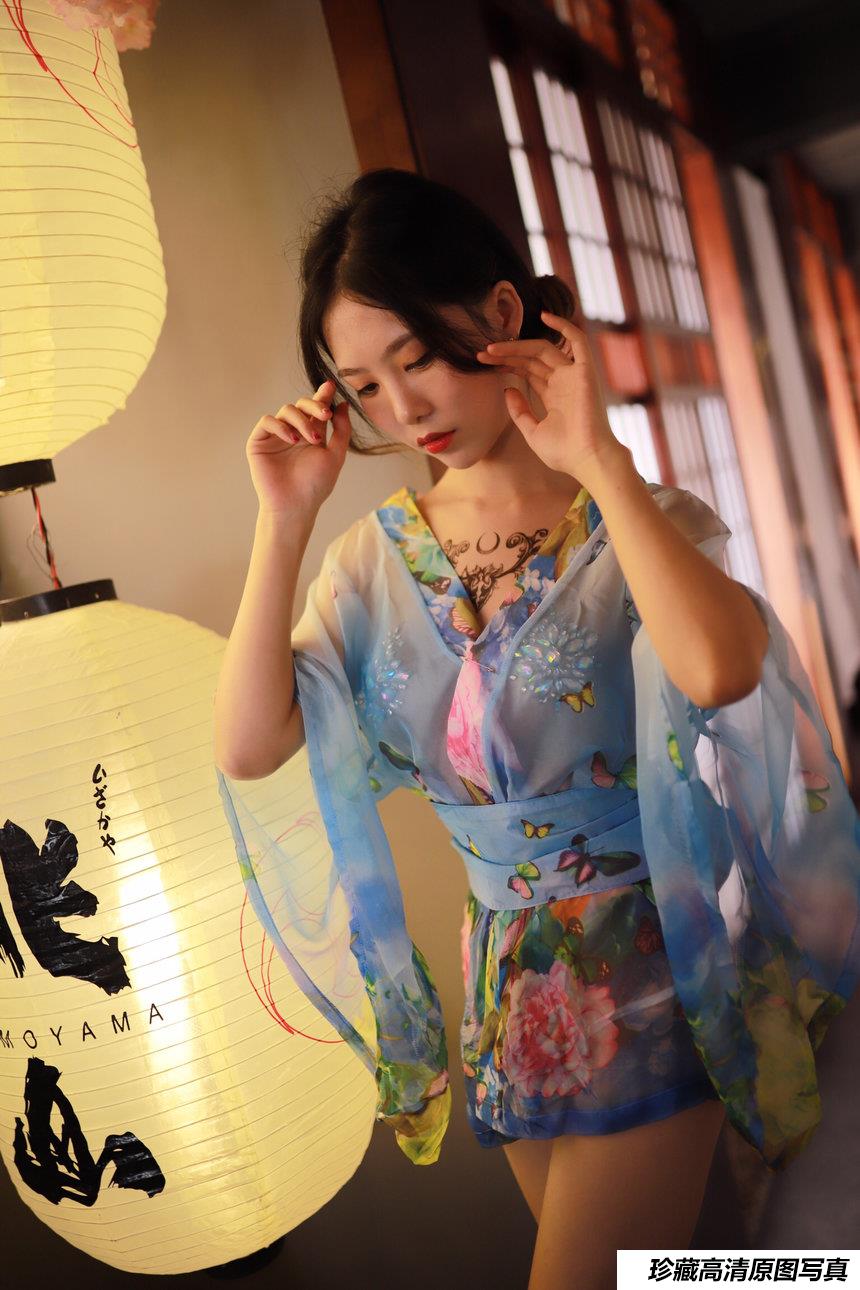 抖娘利世 水蓝和服 [30P-46.9MB]