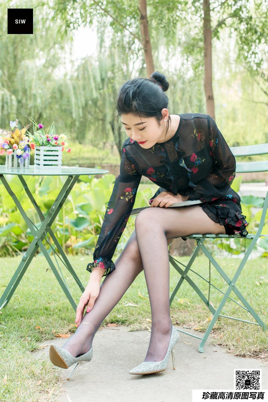 SIW斯文传媒 040 黑色网纱碎花长袖连衣裙 - 龙哥 [63P-218M]