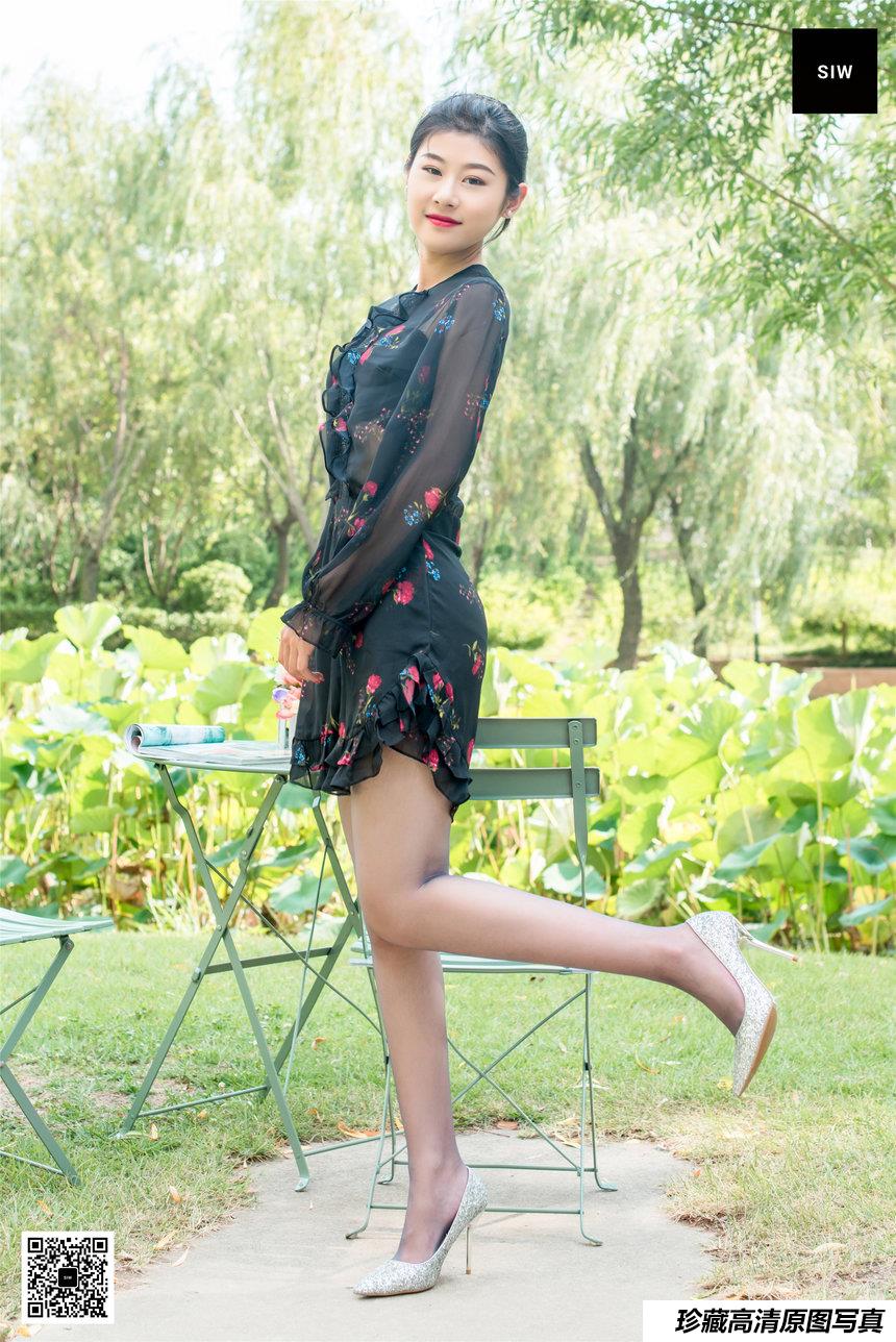 SIW斯文传媒 040 黑色网纱碎花长袖连衣裙 - 龙哥 [63P-218M]