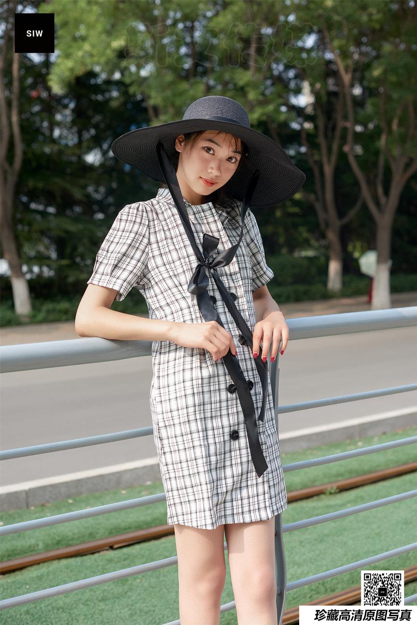 SIW斯文传媒 014 法式黑白方格翻领小清新裙 - 丽莉 [58P-121M]