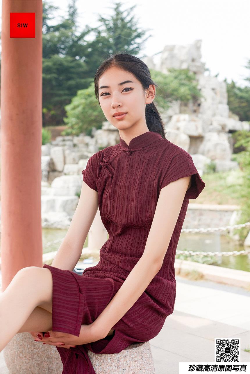 SIW斯文传媒 010 复古中式紫色条纹棉质旗袍 - 丽莉 [65P-164M]-绅士图