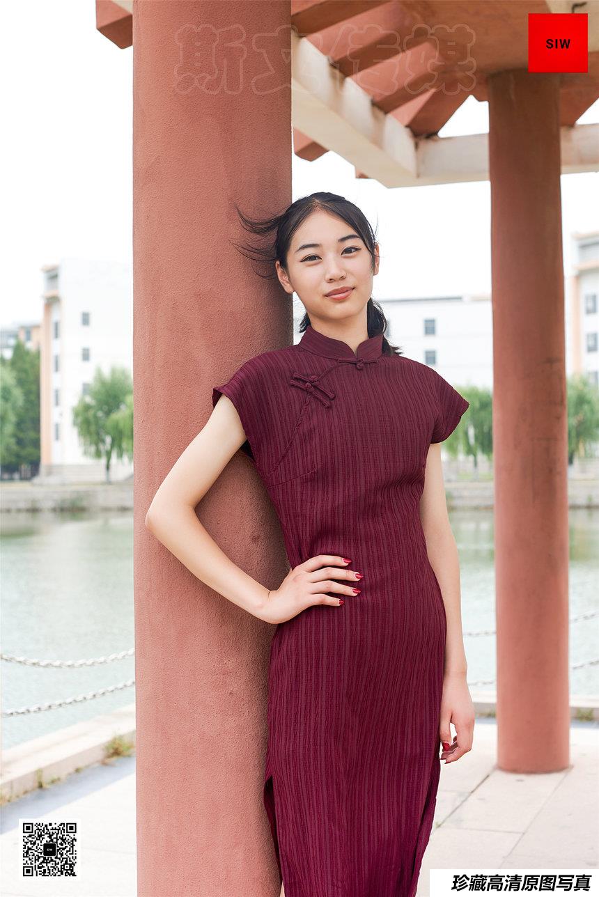 SIW斯文传媒 010 复古中式紫色条纹棉质旗袍 - 丽莉 [65P-164M]