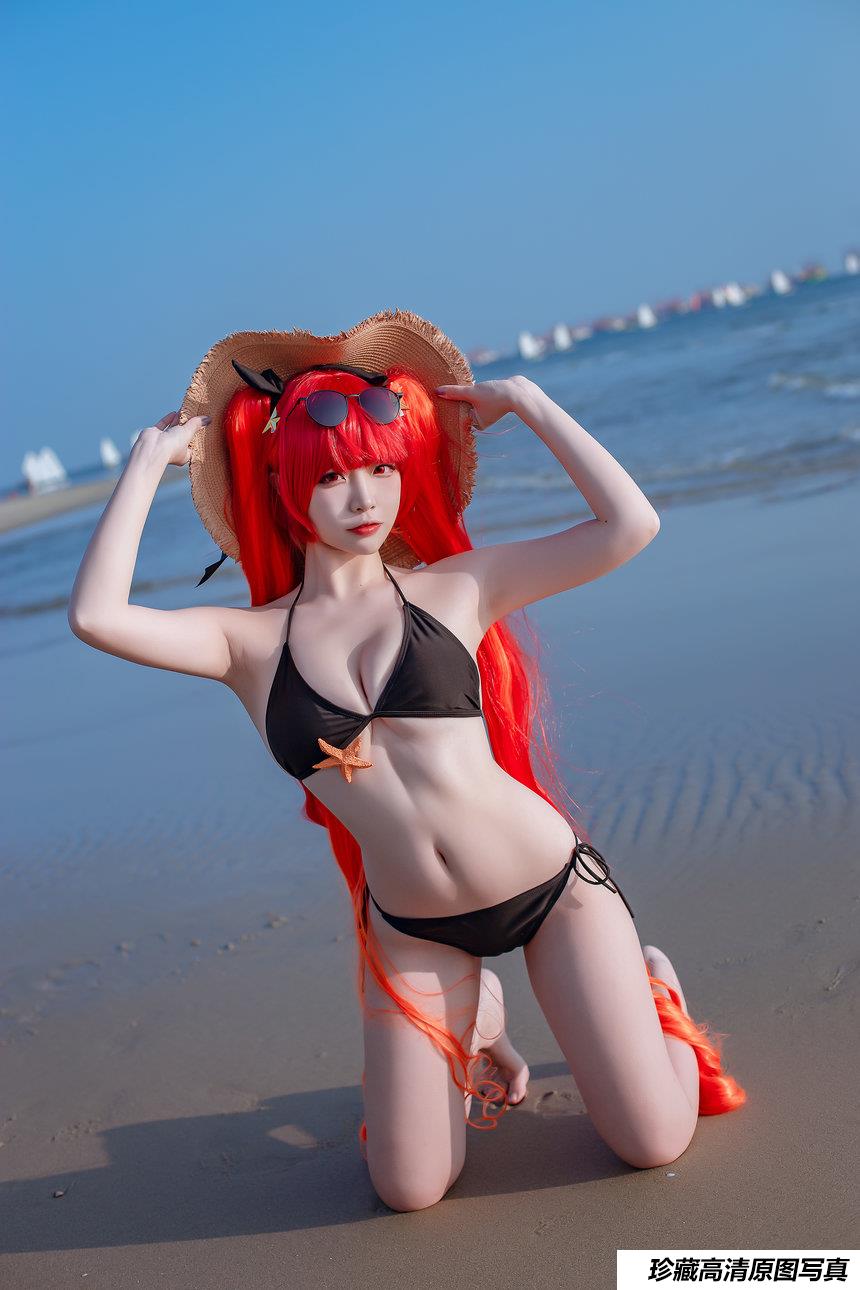 二佐Nisa 碧蓝鲟泳装 [9P-180MB]