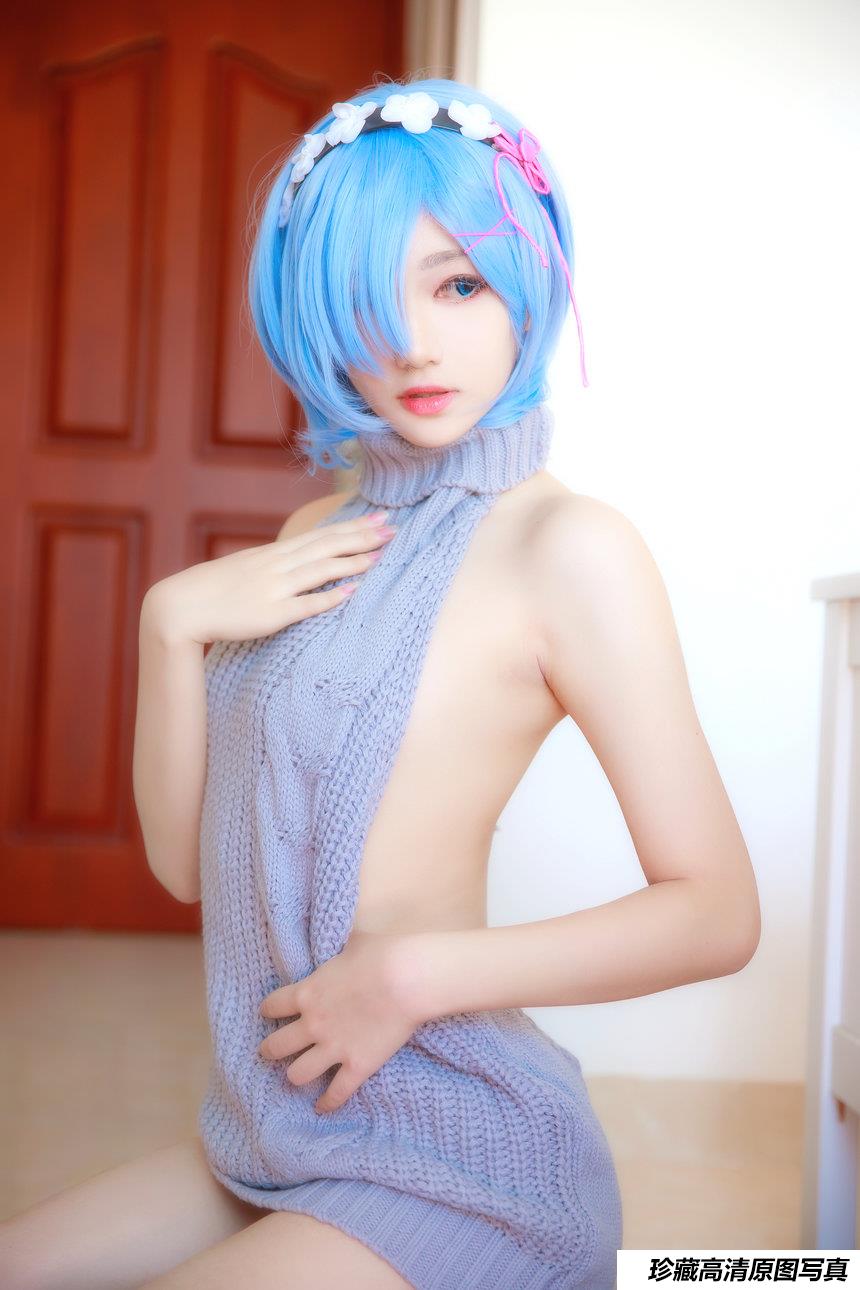 南桃Momoko NO.45 蕾姆露背毛衣 [12P-94MB]-绅士图