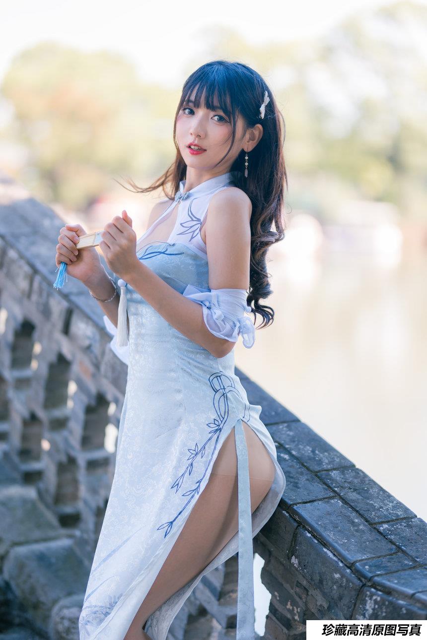 陆卿卿 - NO.09 蓝色旗袍 [24P-103MB]