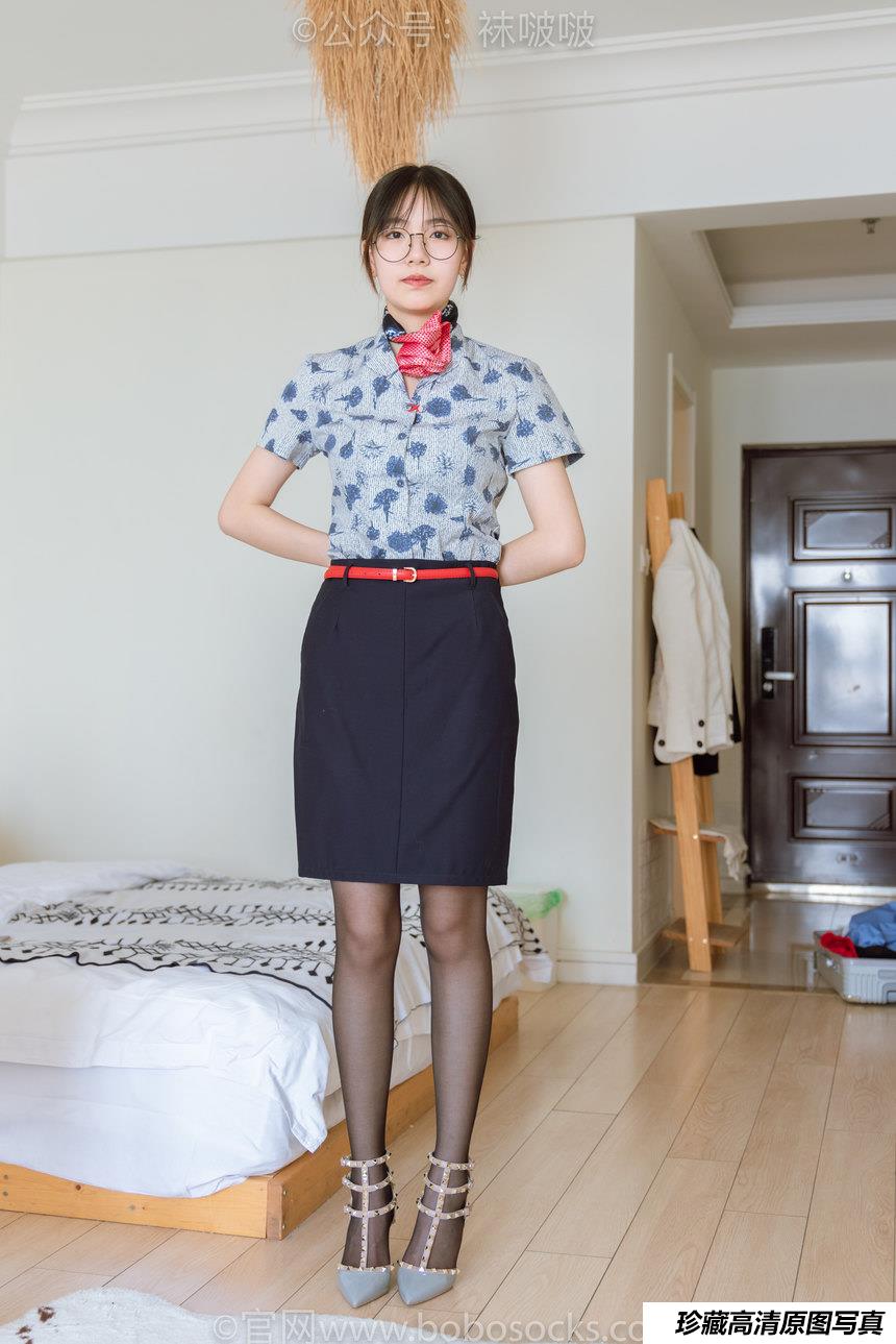 [BoBoSocks袜啵啵]NO.087 小甜豆-空姐制服、高跟鞋、黑丝[130P+1V／7.13GB]