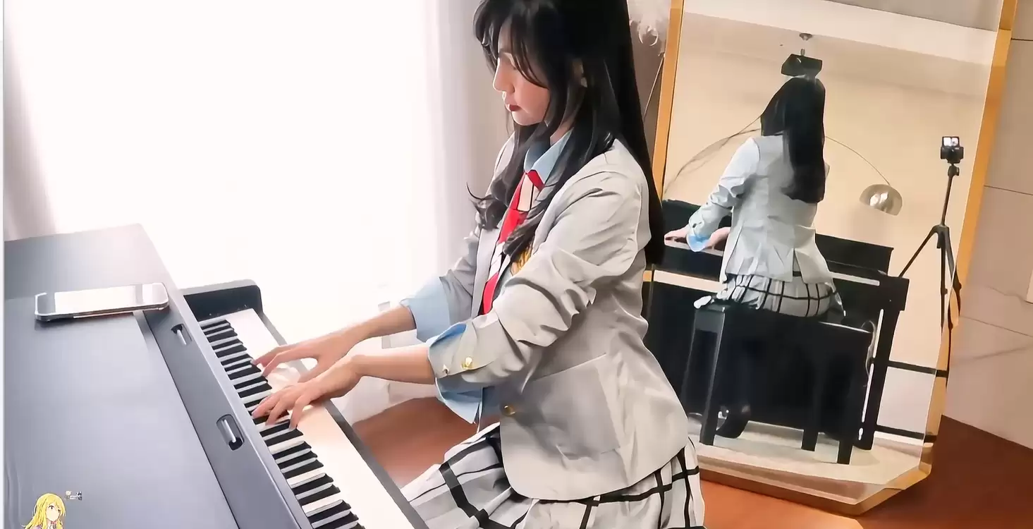 B站下架视频.性感学姐弹钢琴《橘色》四月是你的谎言OP-艺库